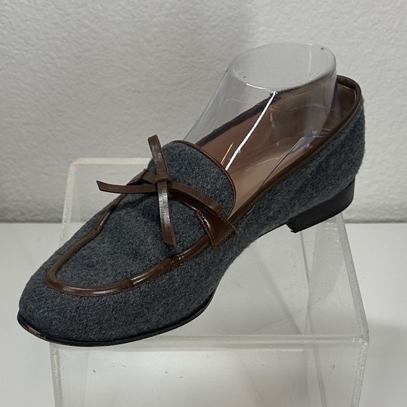 J. Crew Flannel Academy Loafers Gray and Brown Women's Loafers 7.5 - Picture 7 of 12
